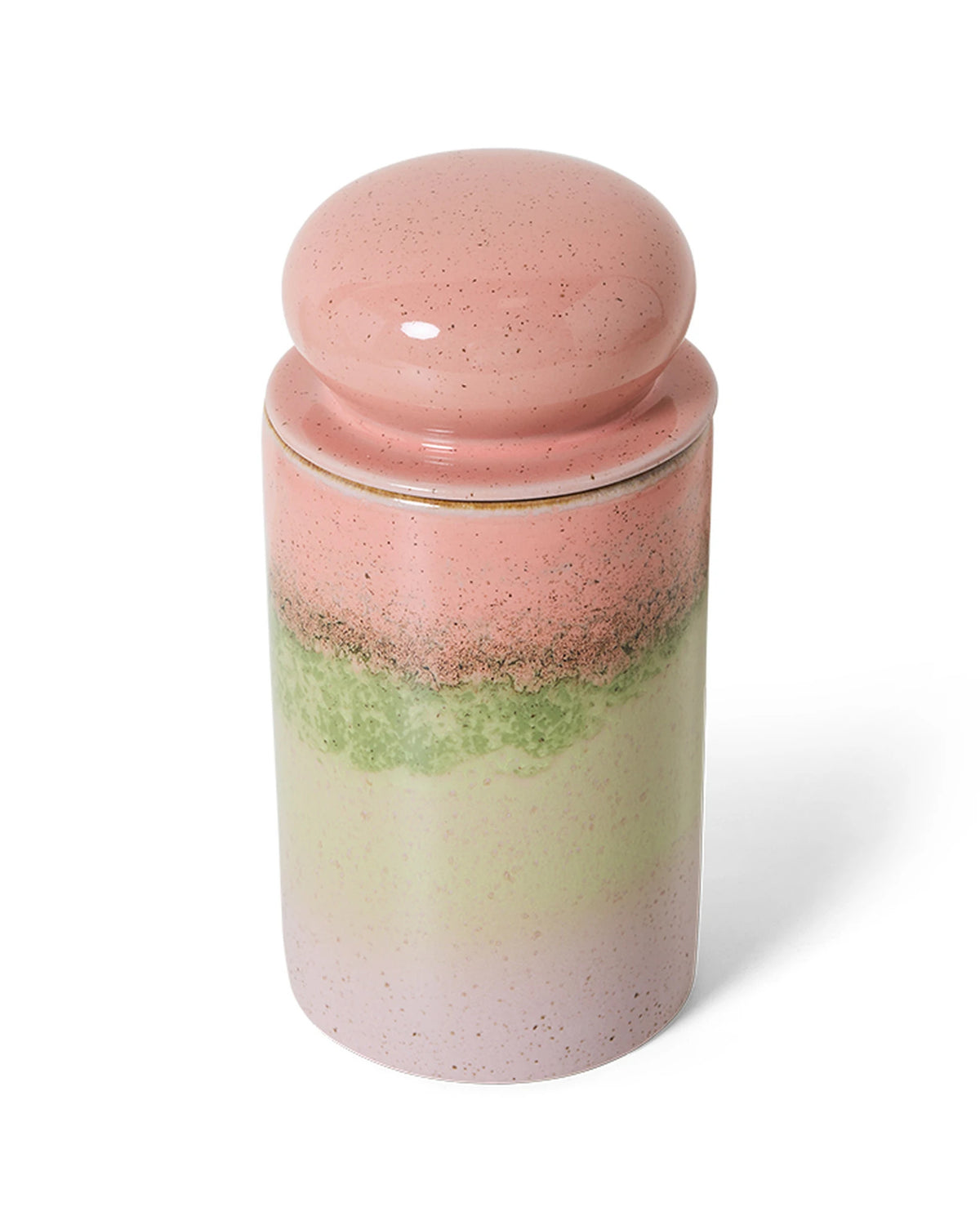 70s ceramics: storage jar, glaze multicolour | Bildmaterial bereitgestellt von SHOES.PLEASE.