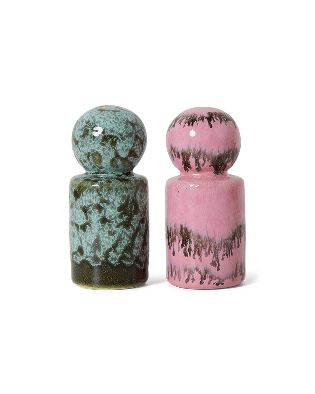 70s ceramics: pepper & salt jar, baroque multicolour | Bildmaterial bereitgestellt von SHOES.PLEASE.