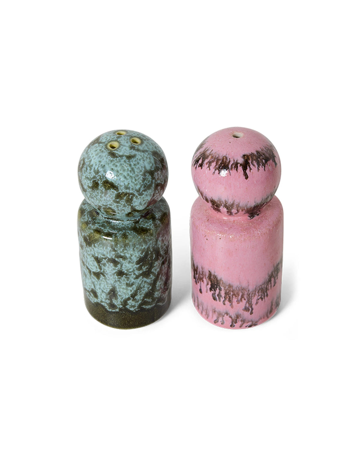 70s ceramics: pepper & salt jar, baroque multicolour | Bildmaterial bereitgestellt von SHOES.PLEASE.