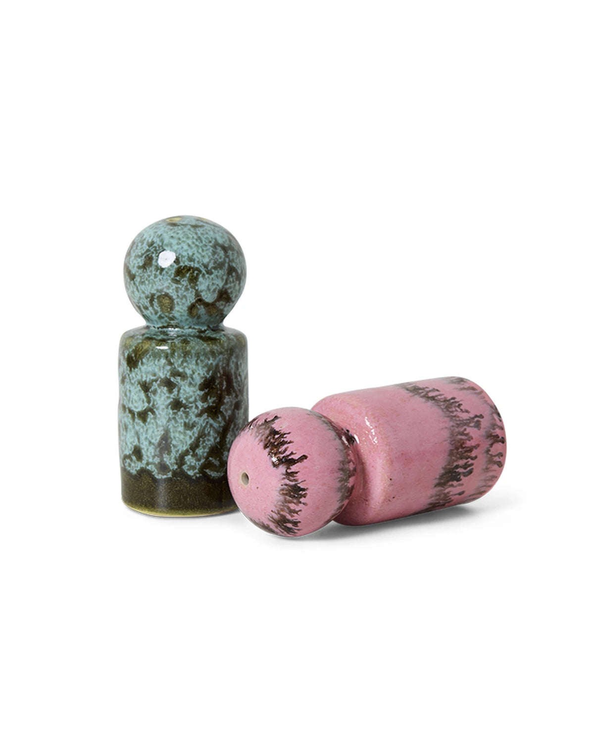 70s ceramics: pepper & salt jar, baroque multicolour | Bildmaterial bereitgestellt von SHOES.PLEASE.