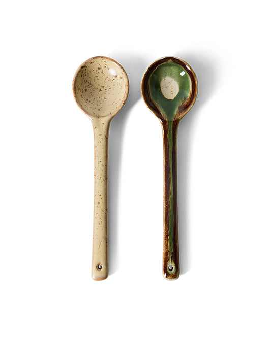 70s ceramics: serving spoons, hills (set of 2) multicolour