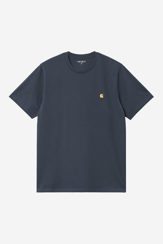 S/S Chase T-Shirt dusky blue / gold /---