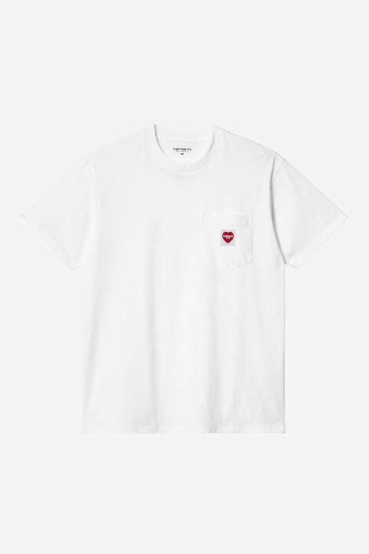 S/S Pocket Heart T-Shirt white / red /---