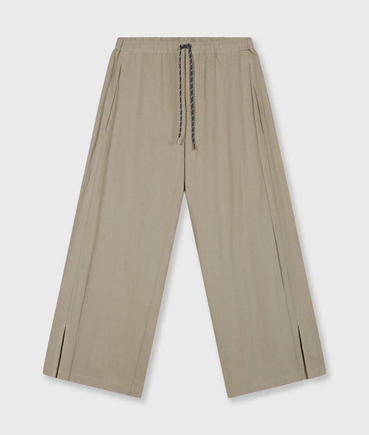 cotton linen pants slit fog