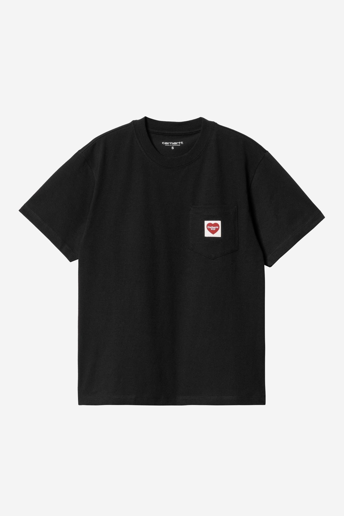 W' S/S Pocket Heart T-Shirt black / red /--- | Bildmaterial bereitgestellt von SHOES.PLEASE.