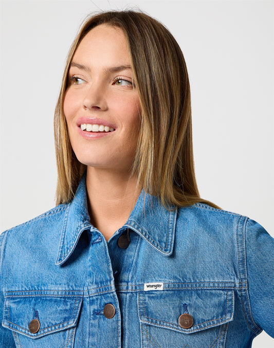 DENIM MOTO JACKET BLOSSOMING denim blue