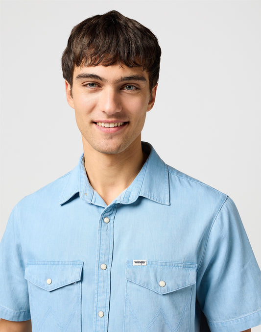 SS WESTERN SHIRT SUPERFADE denim blue