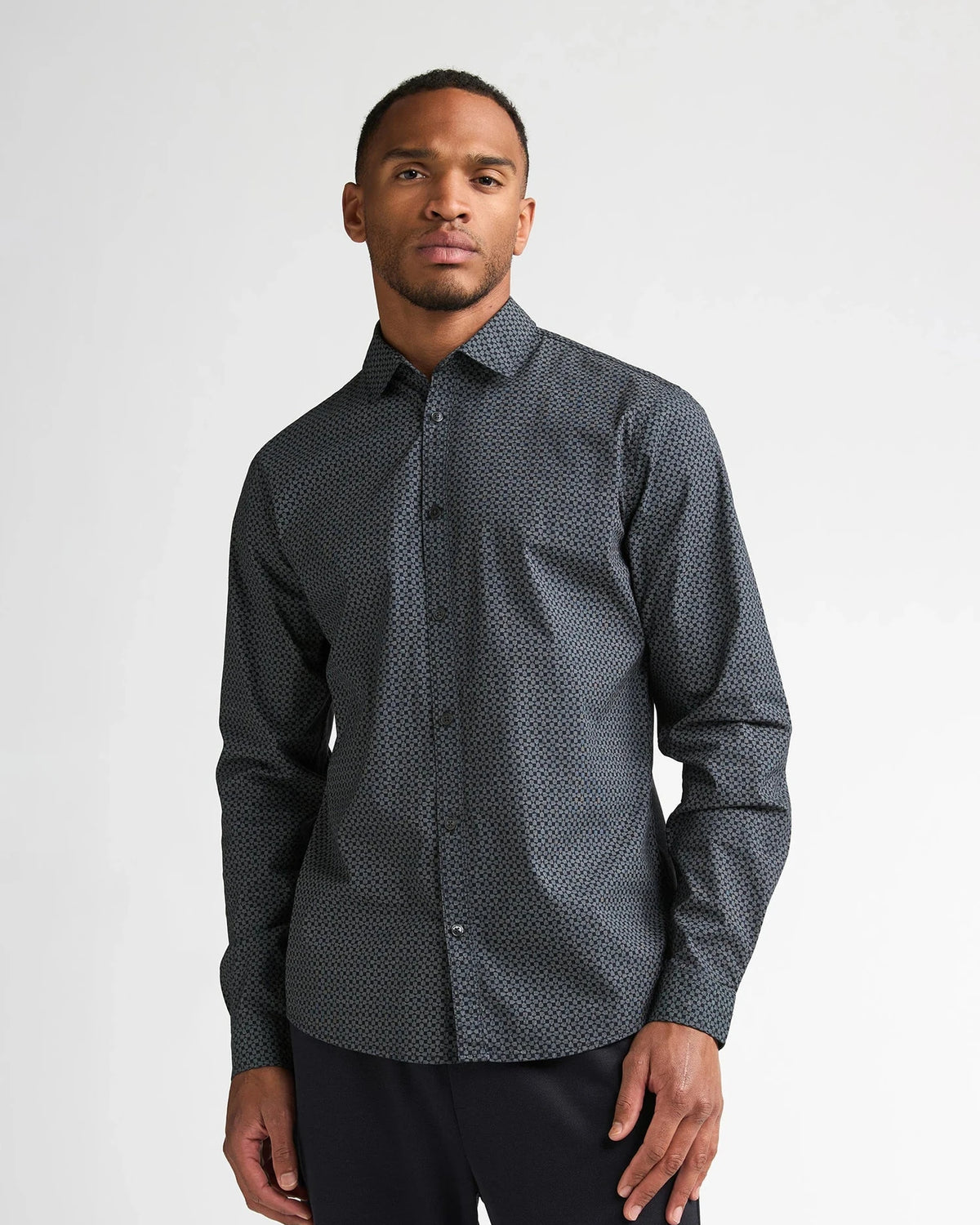 Men Shirt Long Sleeve AOP royal navy | Bildmaterial bereitgestellt von SHOES.PLEASE.
