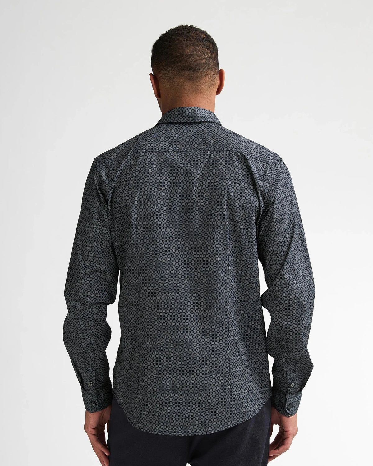 Men Shirt Long Sleeve AOP royal navy | Bildmaterial bereitgestellt von SHOES.PLEASE.