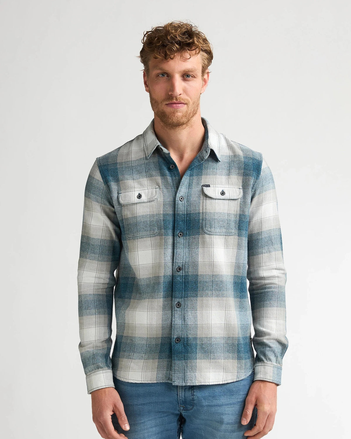 Men Shirt Long Sleeve Check iron blue | Bildmaterial bereitgestellt von SHOES.PLEASE.