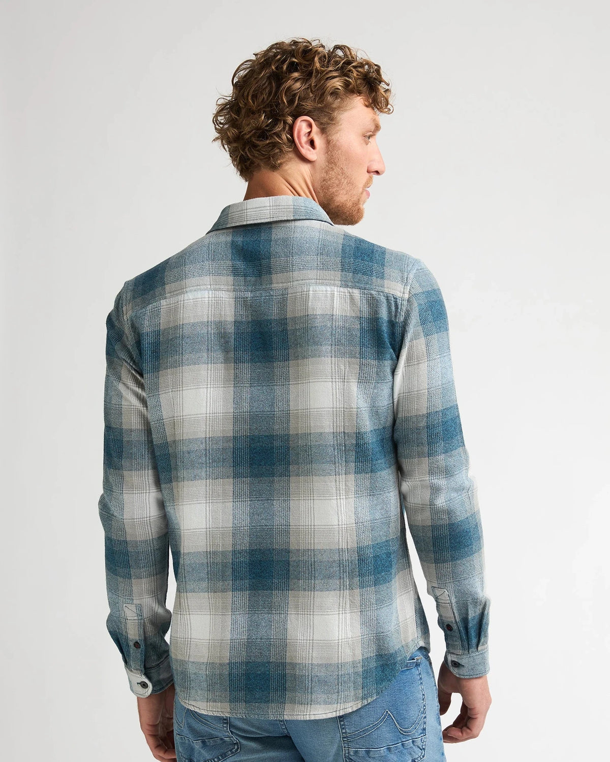 Men Shirt Long Sleeve Check iron blue | Bildmaterial bereitgestellt von SHOES.PLEASE.