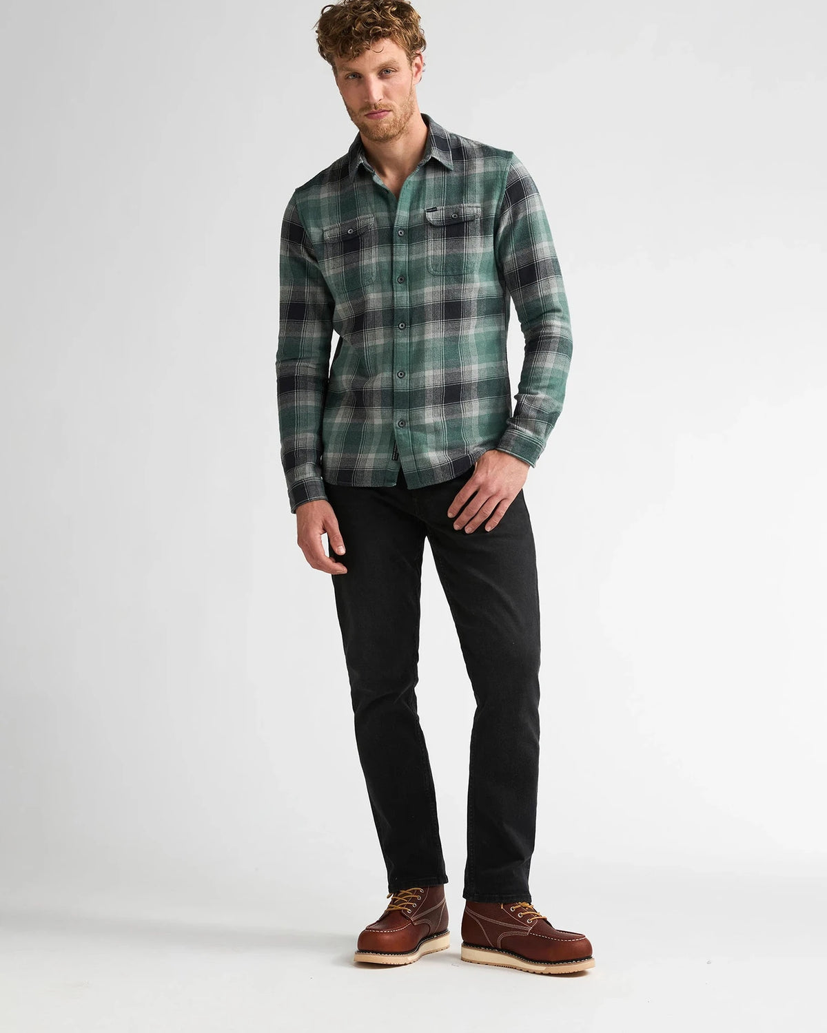 Men Shirt Long Sleeve Check teal green | Bildmaterial bereitgestellt von SHOES.PLEASE.