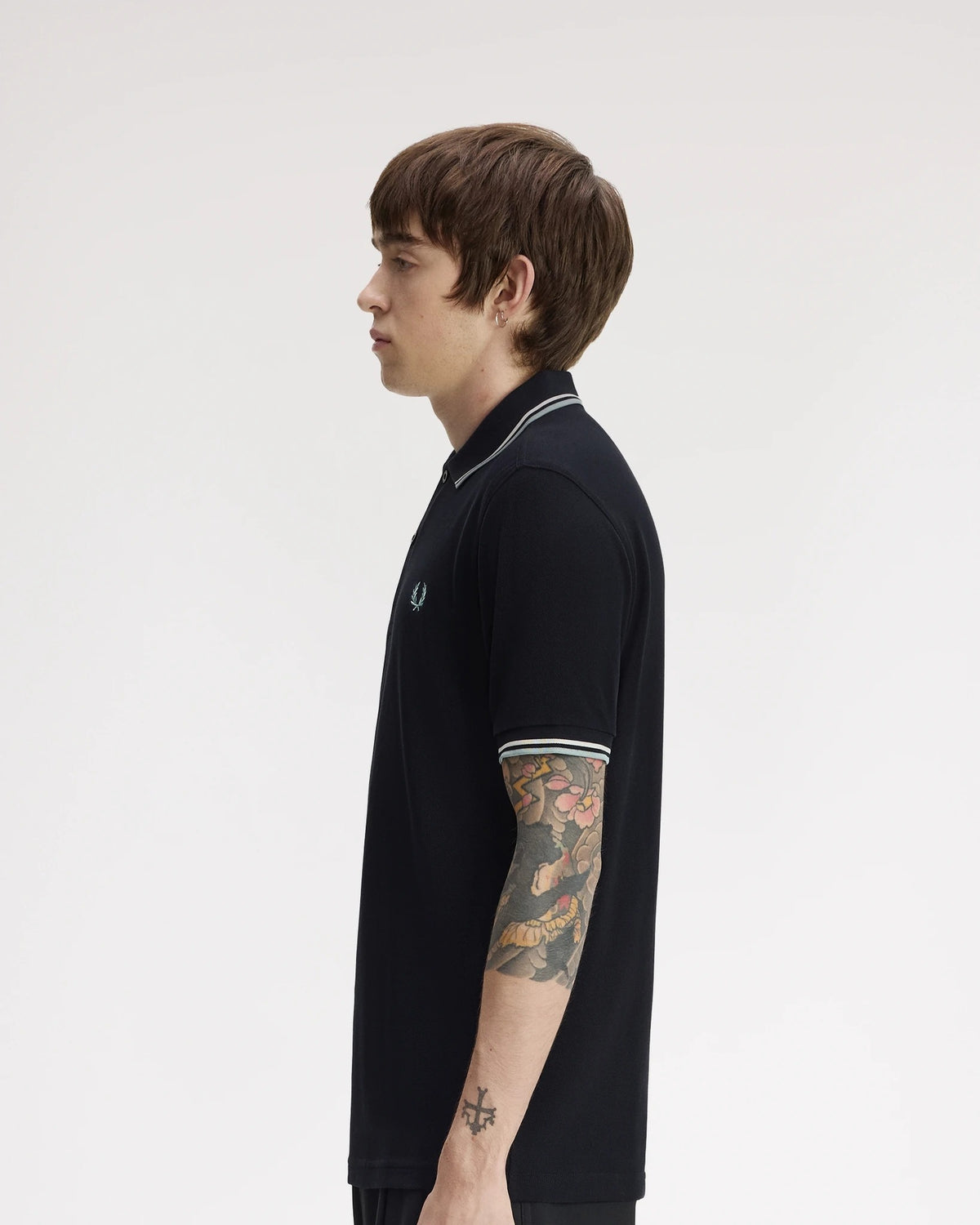 TWIN TIPPED FRED PERRY SHIRT nvy/ecru/slvrblu | Bildmaterial bereitgestellt von SHOES.PLEASE.