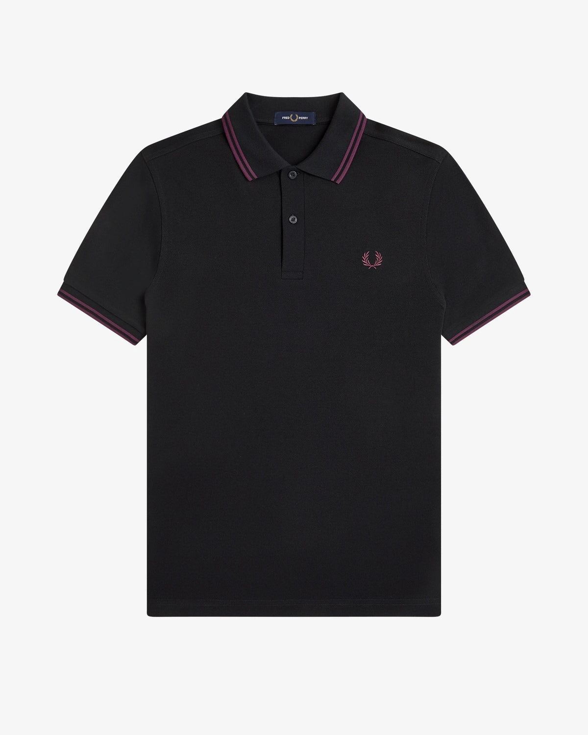 TWIN TIPPED FRED PERRY SHIRT black/plum/plum | Bildmaterial bereitgestellt von SHOES.PLEASE.