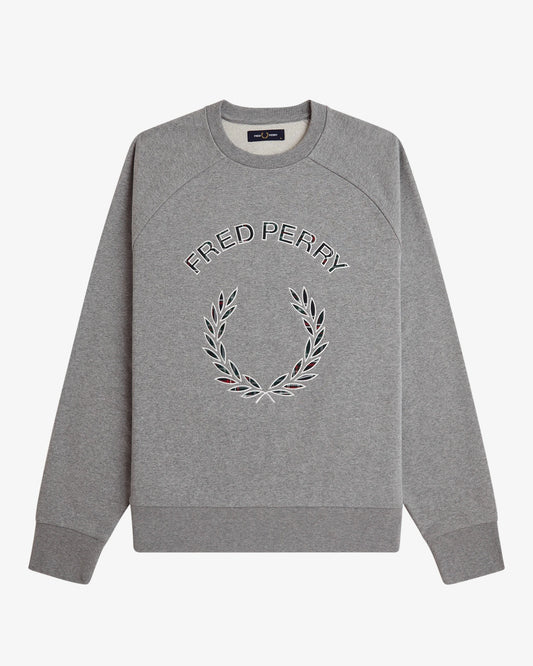 TARTAN APPLIQUE SWEATSHIRT steel marl