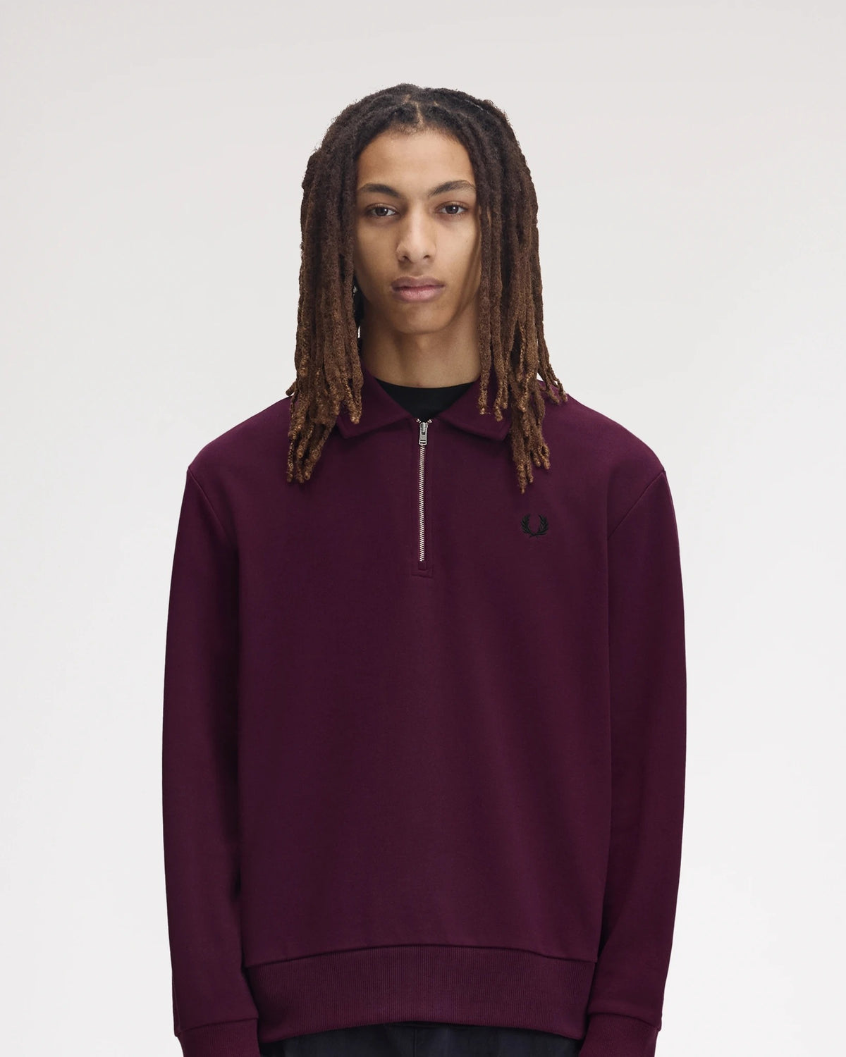 HALF ZIP COLLARED SWEATSHIRT plum | Bildmaterial bereitgestellt von SHOES.PLEASE.