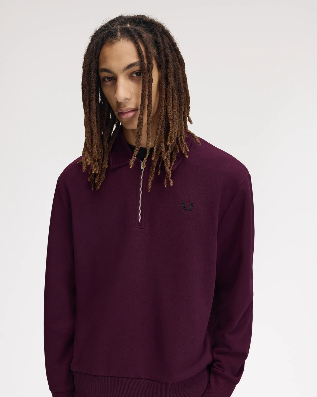 HALF ZIP COLLARED SWEATSHIRT plum | Bildmaterial bereitgestellt von SHOES.PLEASE.