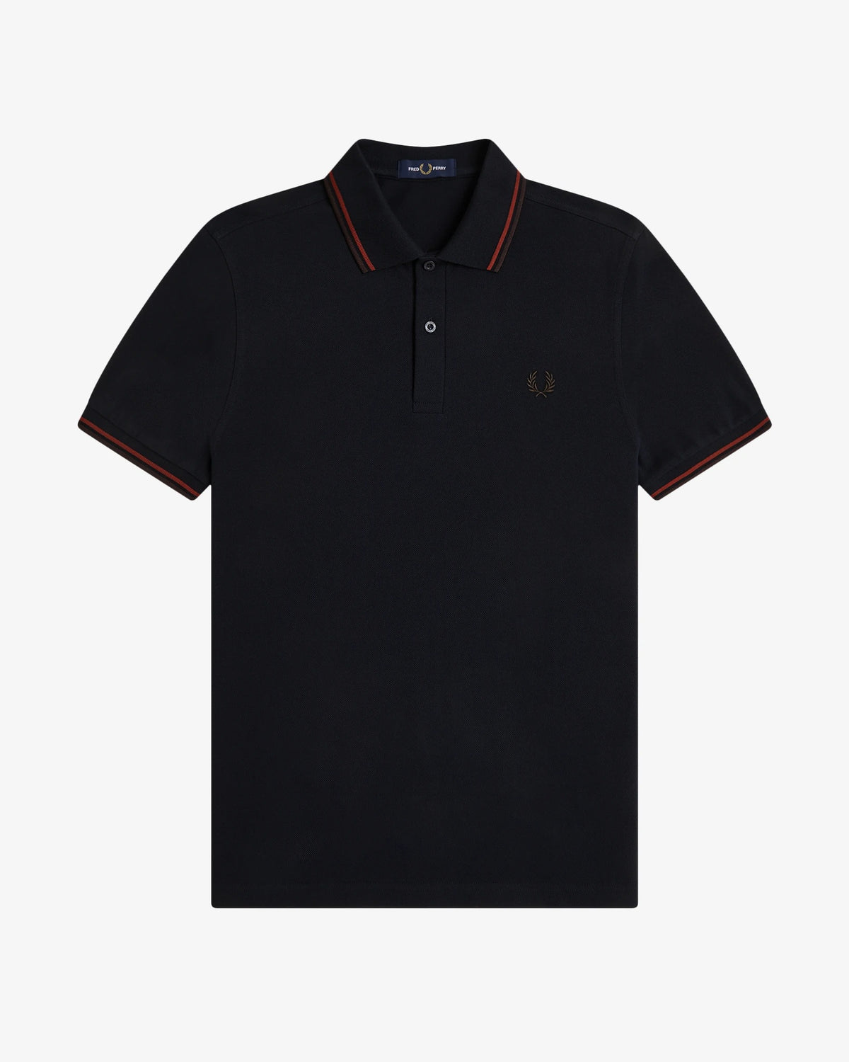 TWIN TIPPED FRED PERRY SHIRT nvy/brndy/rchbrn | Bildmaterial bereitgestellt von SHOES.PLEASE.