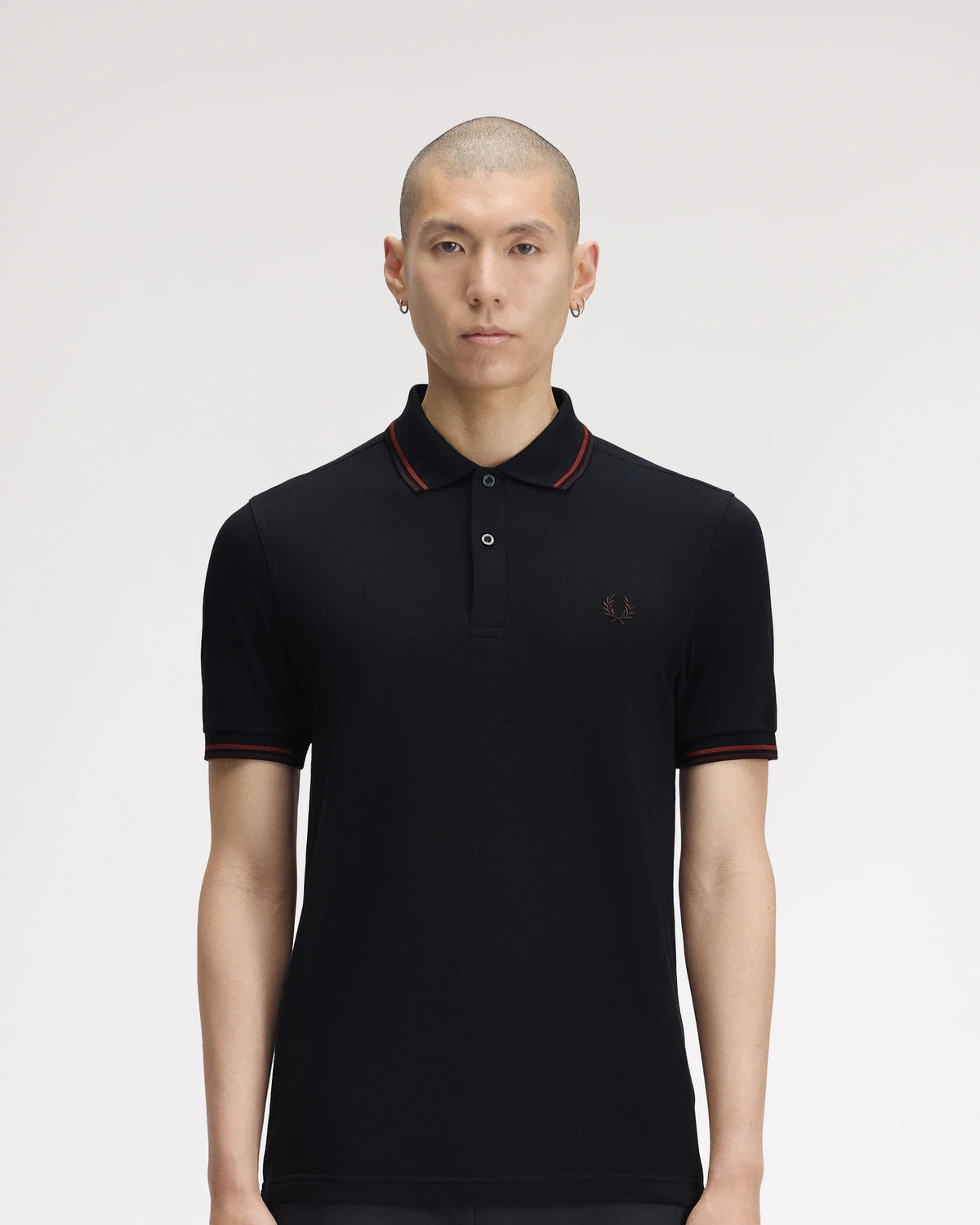 TWIN TIPPED FRED PERRY SHIRT nvy/brndy/rchbrn | Bildmaterial bereitgestellt von SHOES.PLEASE.