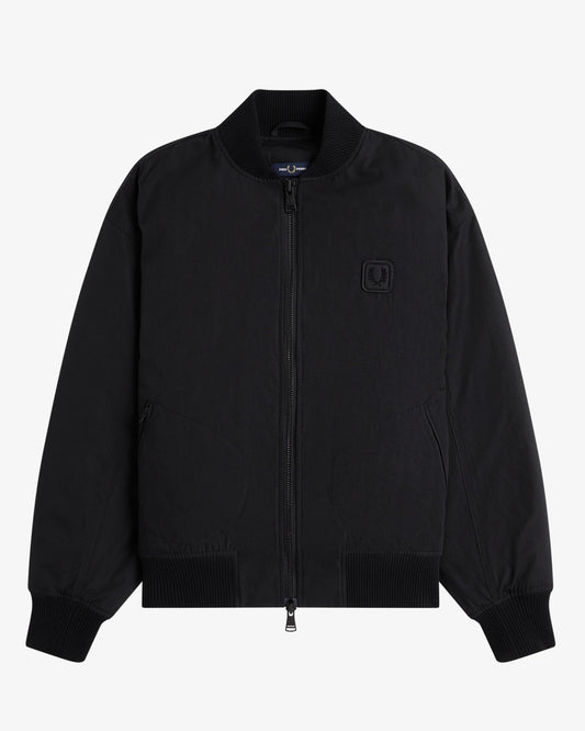 BLACK CANVAS BOMBER JACKET black