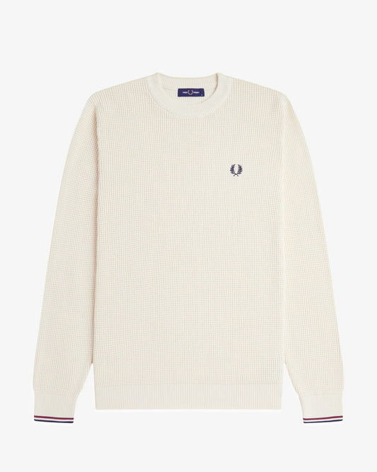 WAFFLE STITCH JUMPER ecru