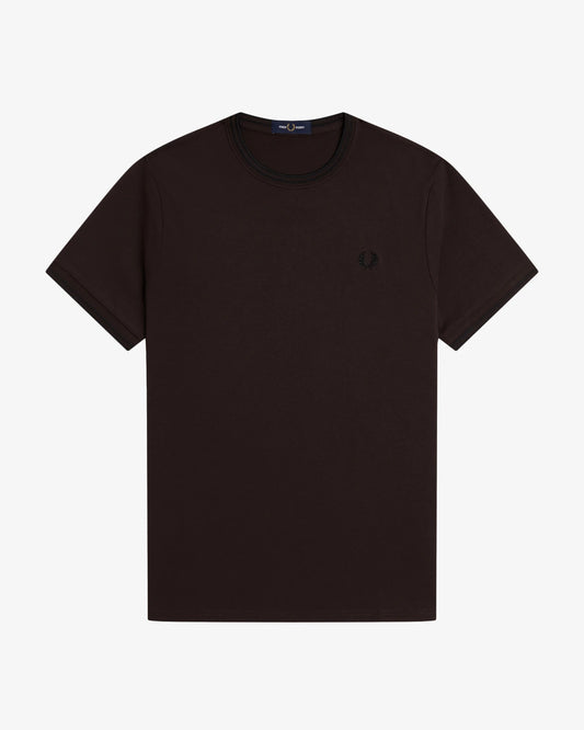 TWIN TIPPED T-SHIRT rich brown/black