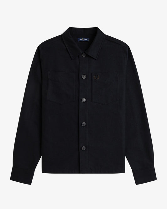 BRUSHED TWILL OVERSHIRT black
