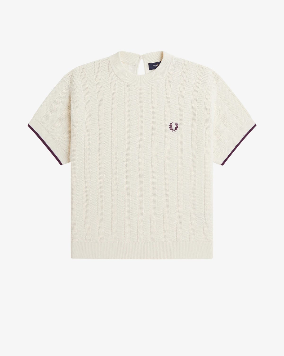 TEXTURED KNITTED T-SHIRT ecru | Bildmaterial bereitgestellt von SHOES.PLEASE.