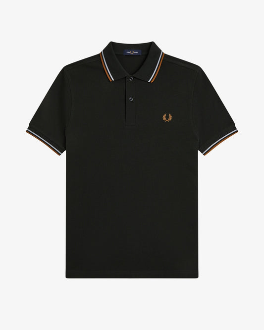 TWIN TIPPED FRED PERRY SHIRT ntgrn/dskbl/dkca