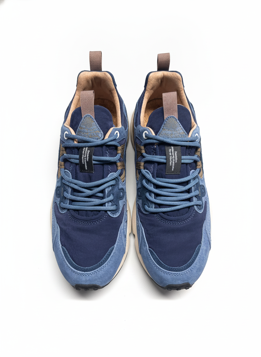 Yamano 3 Man Suede/Nylon navy blue brown | Bildmaterial bereitgestellt von SHOES.PLEASE.