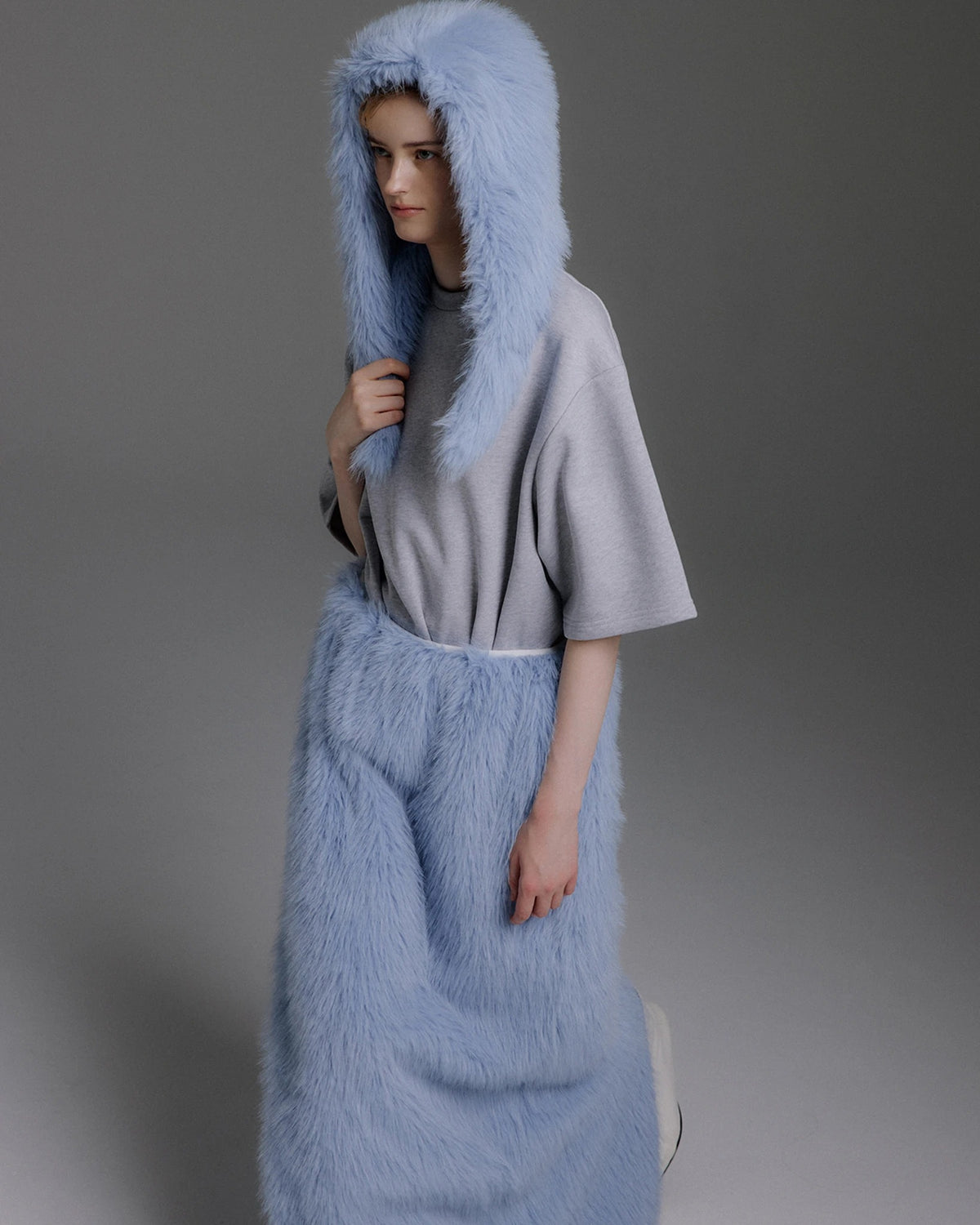 Ovely Fur Long Skirt ice blue | Bildmaterial bereitgestellt von SHOES.PLEASE.