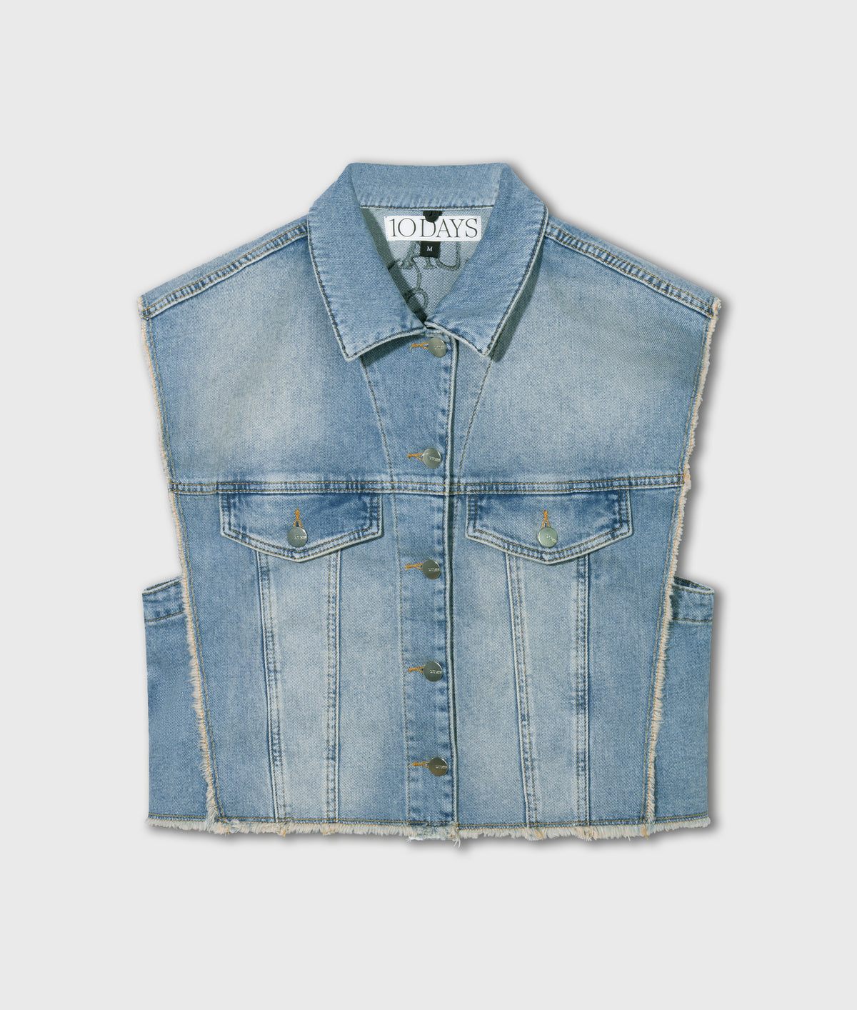 10DAYS Jeansweste Damen cropped blau | Bildmaterial bereitgestellt von SHOES.PLEASE.