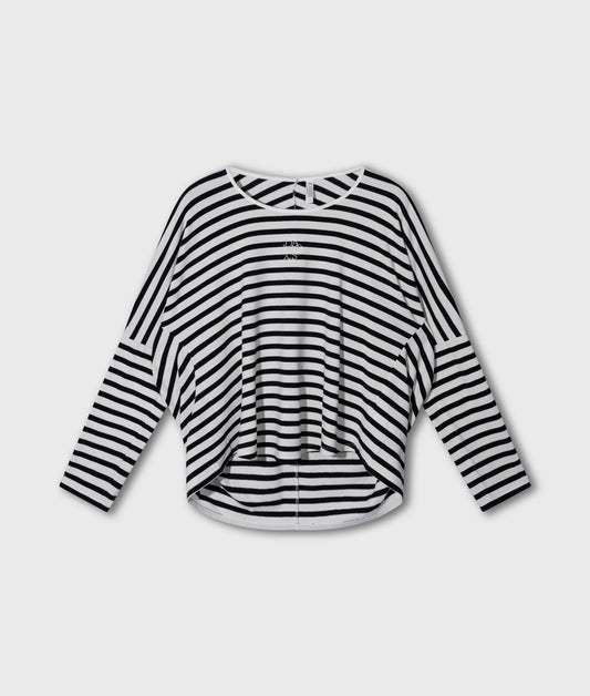 10DAYS Longsleeve Damen modal stripes beige