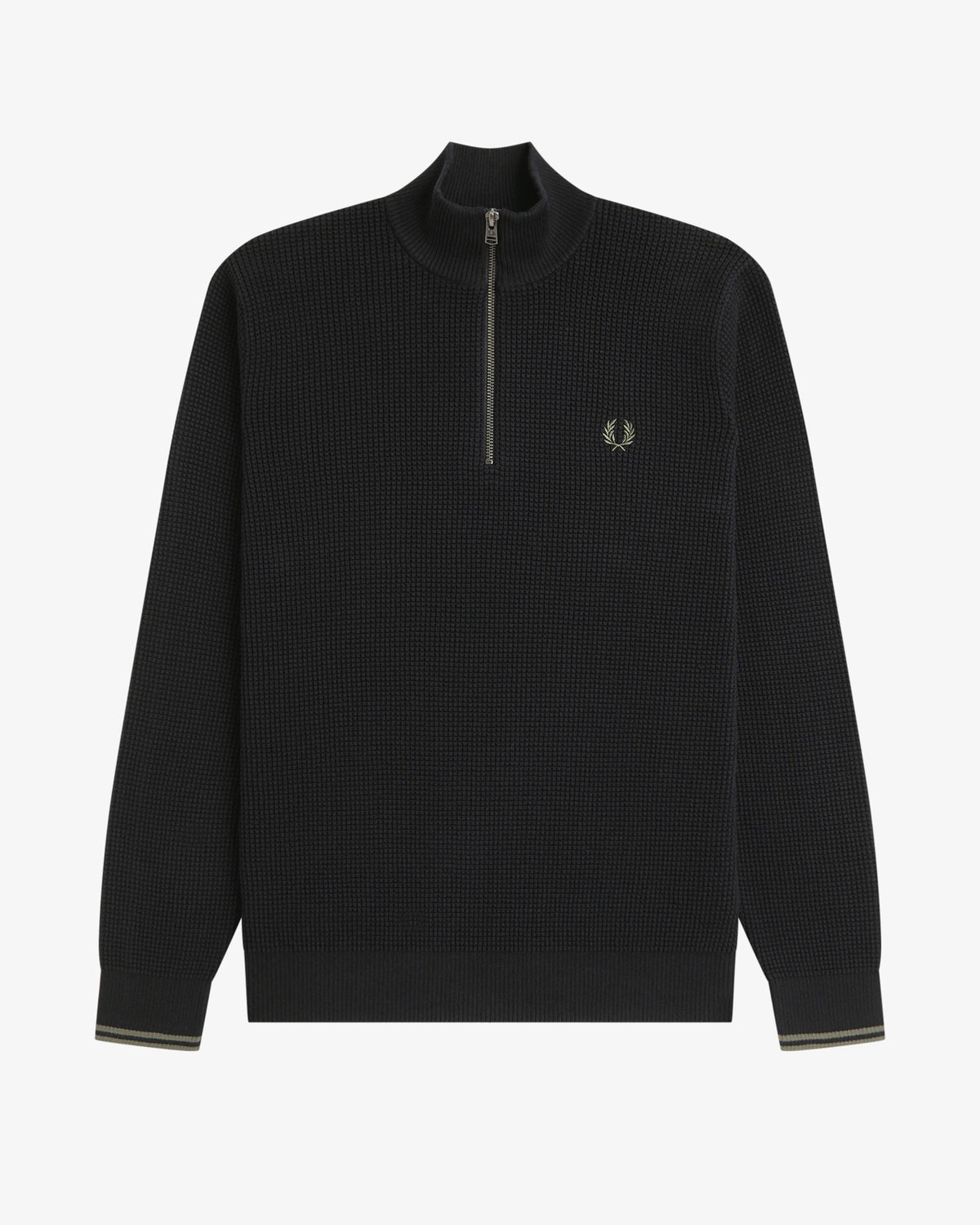 WAFFLE STITCH HALF ZIP JUMPER black | Bildmaterial bereitgestellt von SHOES.PLEASE.