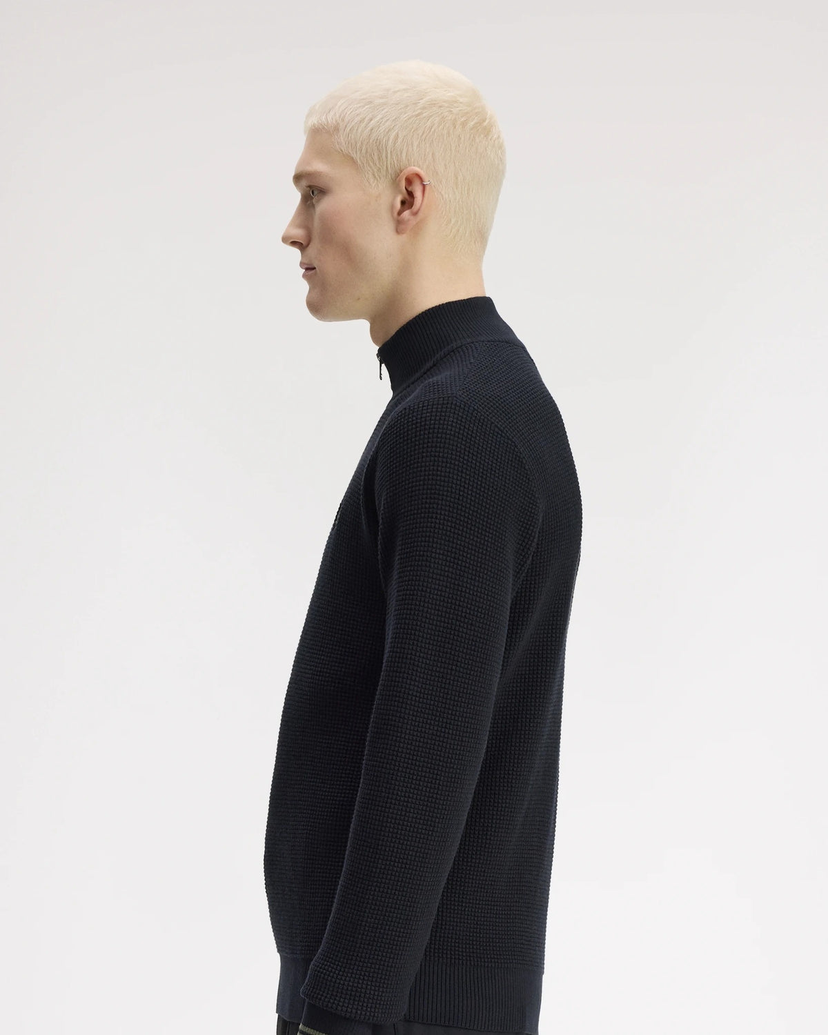 WAFFLE STITCH HALF ZIP JUMPER black | Bildmaterial bereitgestellt von SHOES.PLEASE.