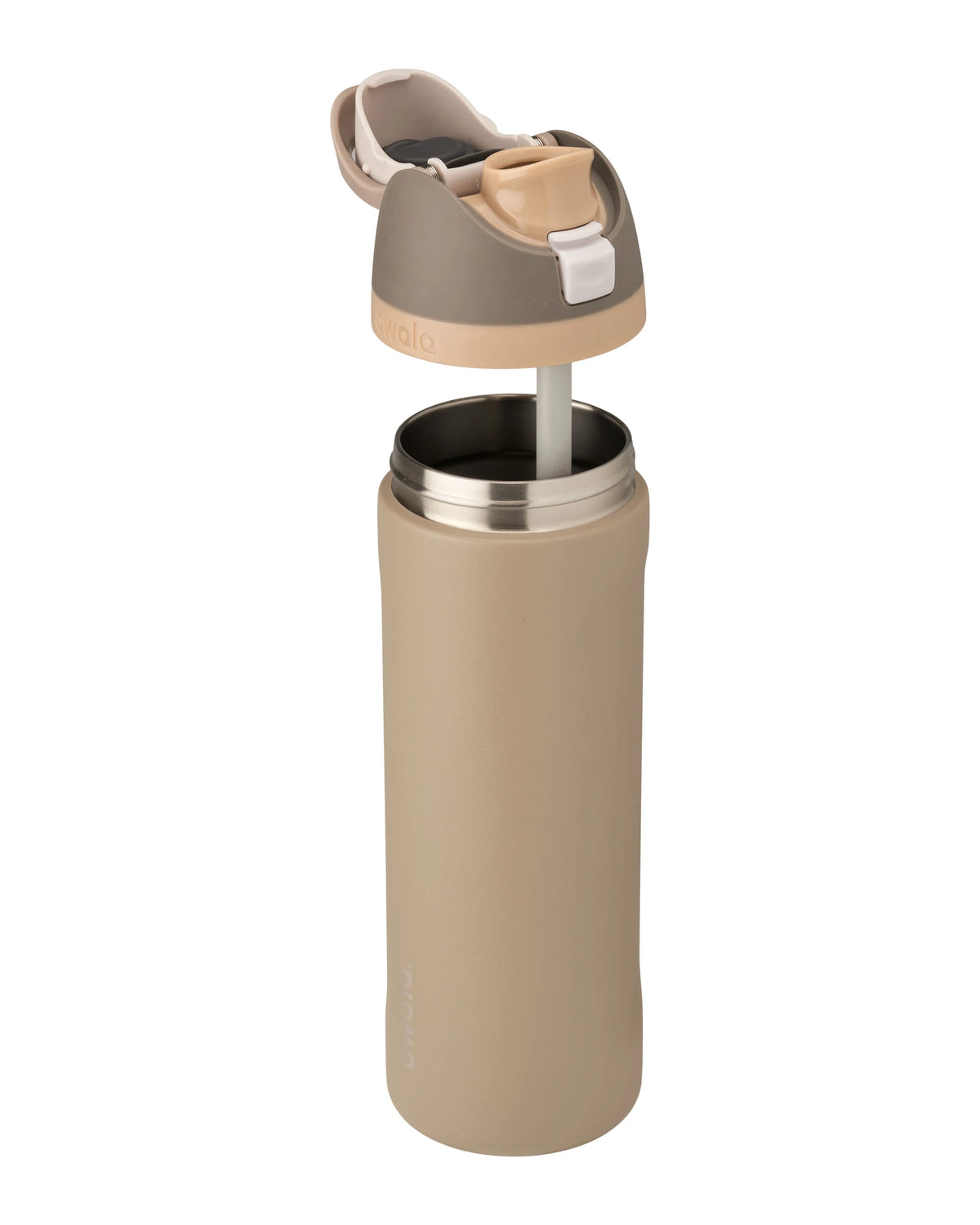 Owala FreeSip - Stainless Steel - 24-oz. - Grey/Brown (Down to Earth) | Bildmaterial bereitgestellt von SHOES.PLEASE.