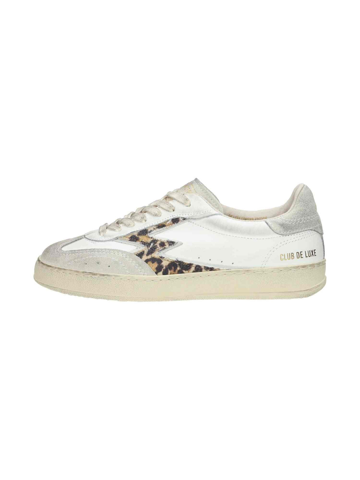 Club Deluxe Torn Canvas Leoprad Print M Logo White Brushed | Bildmaterial bereitgestellt von SHOES.PLEASE.