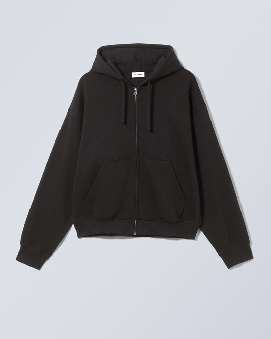 Boxy Graphic Zip Hoodie black body