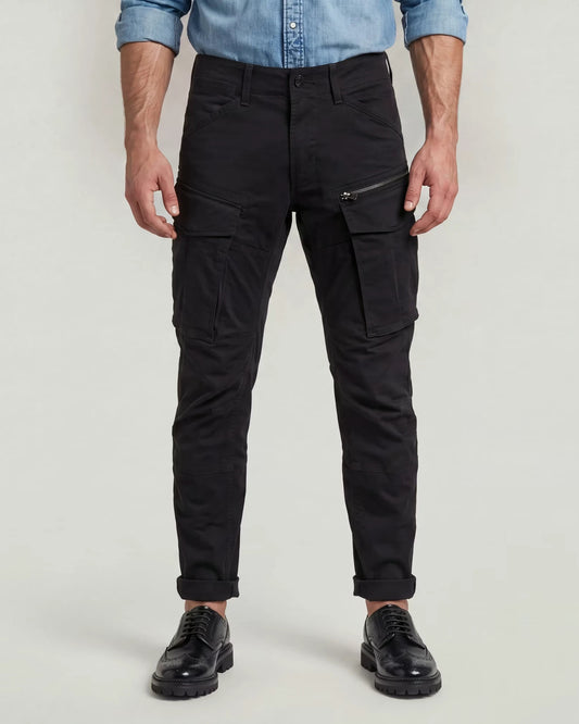 Rovic Zip 3D Tapered Pants dk black