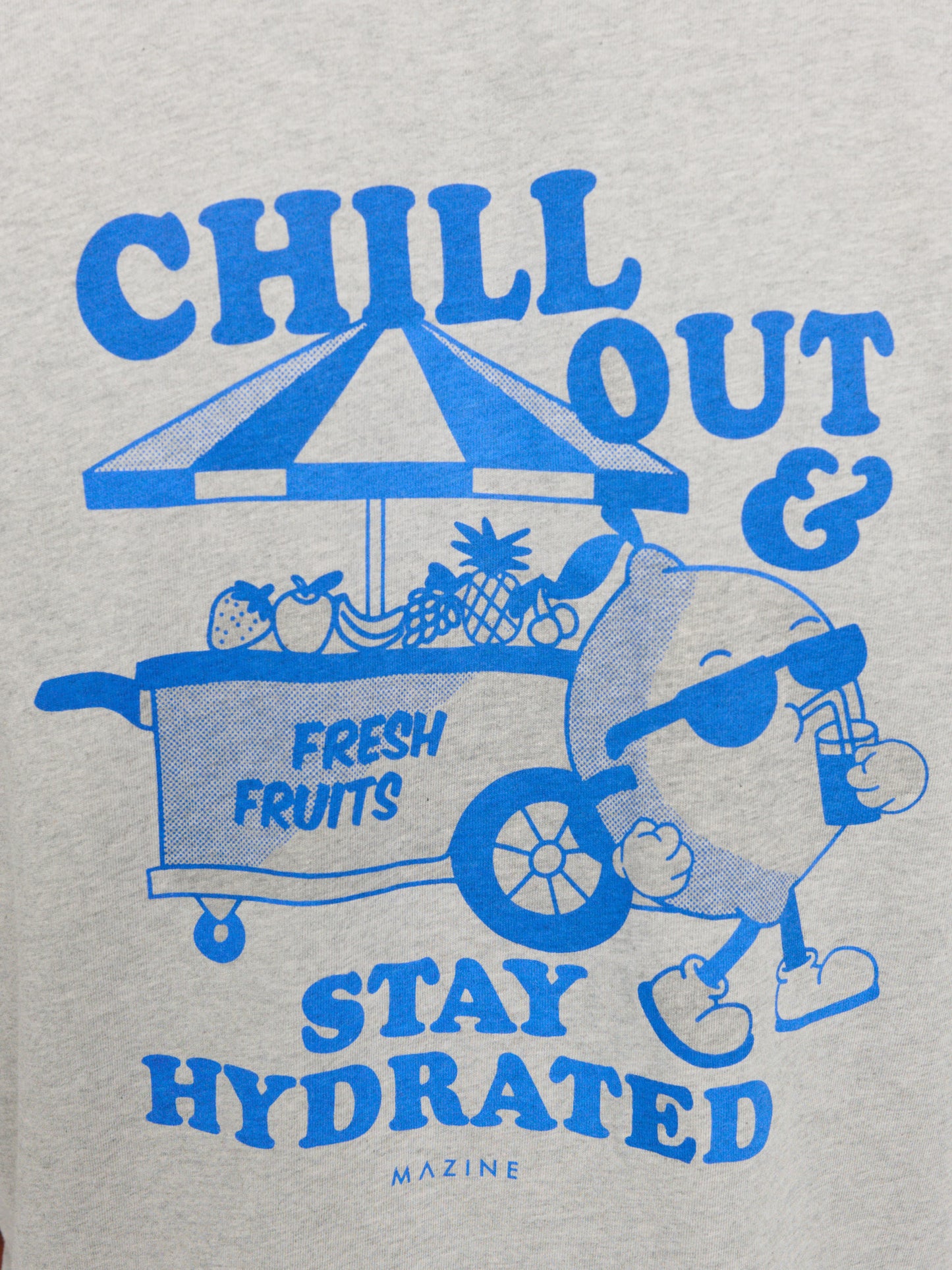 Back Print Theme T-Shirt lt grey mel./chill | Bildmaterial bereitgestellt von SHOES.PLEASE.