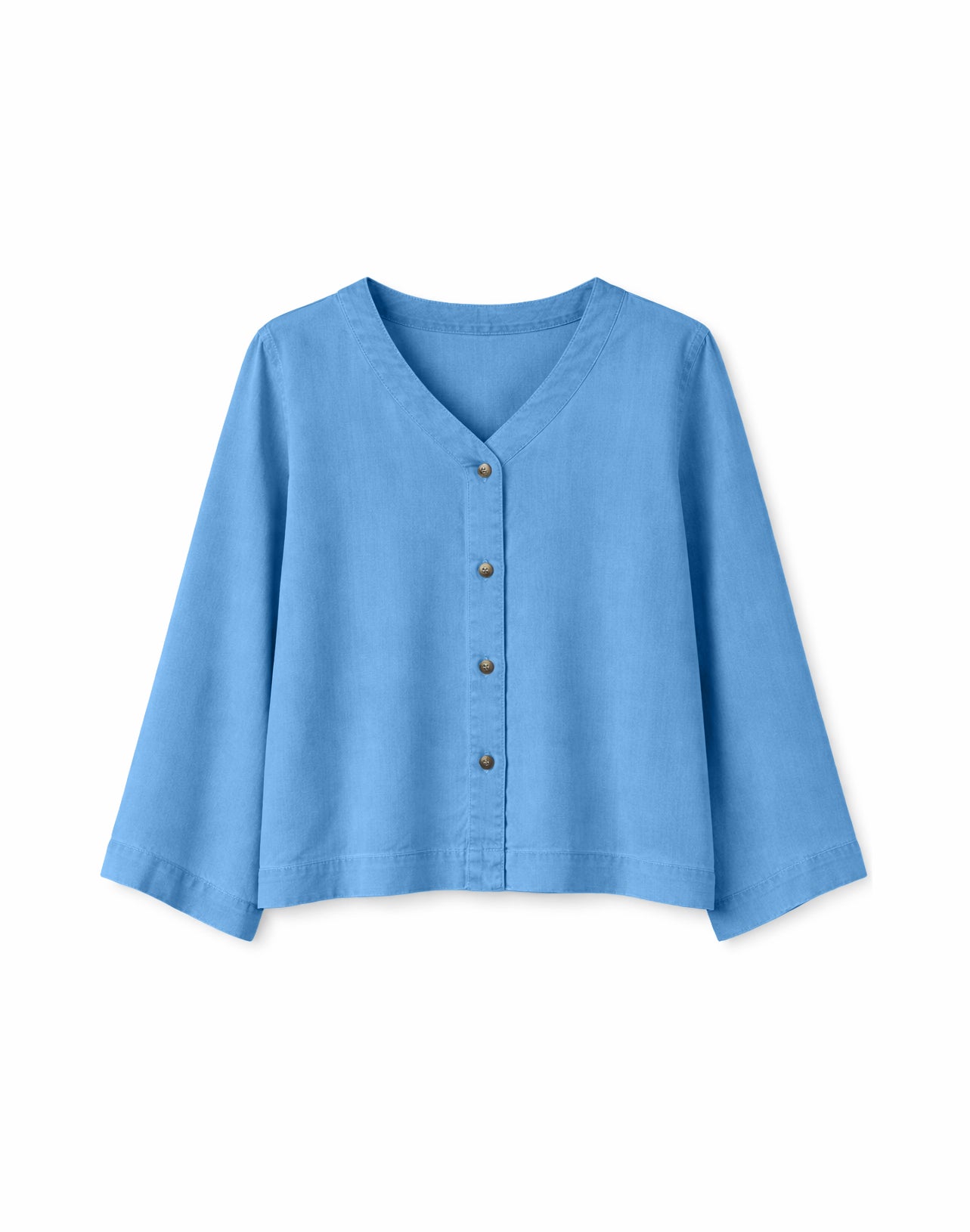 V-Neck Tencel Blouse dark blue wash | Bildmaterial bereitgestellt von SHOES.PLEASE.