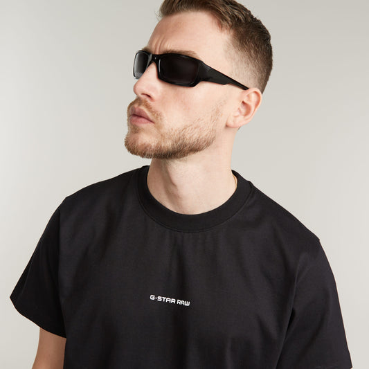 Center Chest Logo Loose R T Shirt dk black