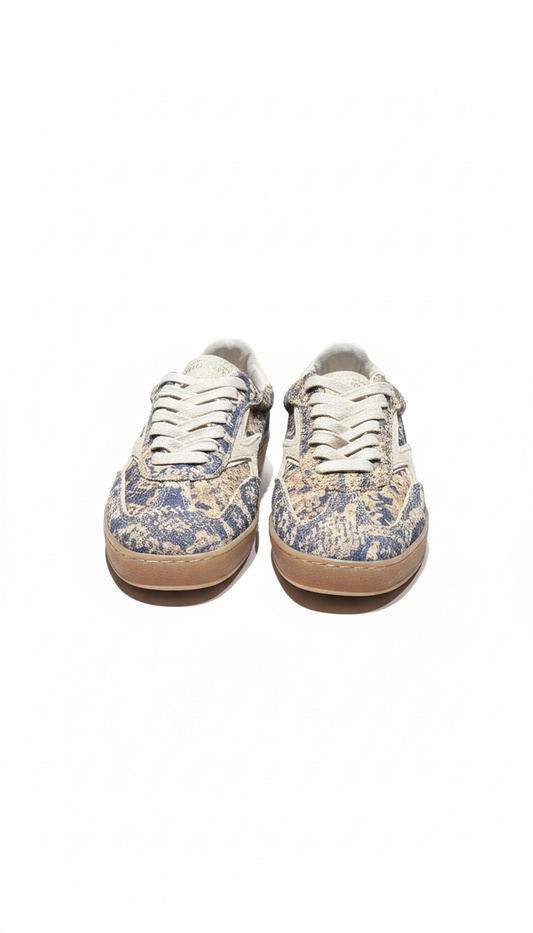 CLUB DELUXE DESERT SNAKE PRINT LONG HAIR SUEDE SAND LOGO pyton printed brown