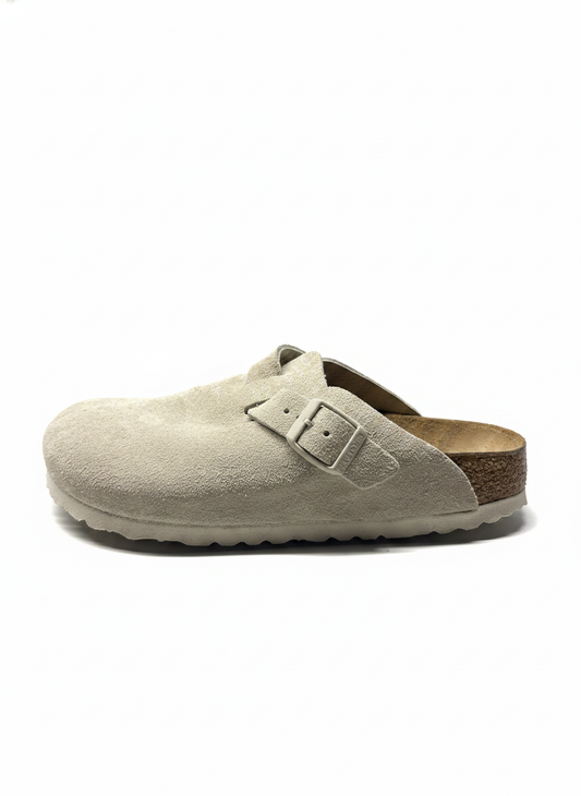Boston Suede Leather Unisex Narrow oyster