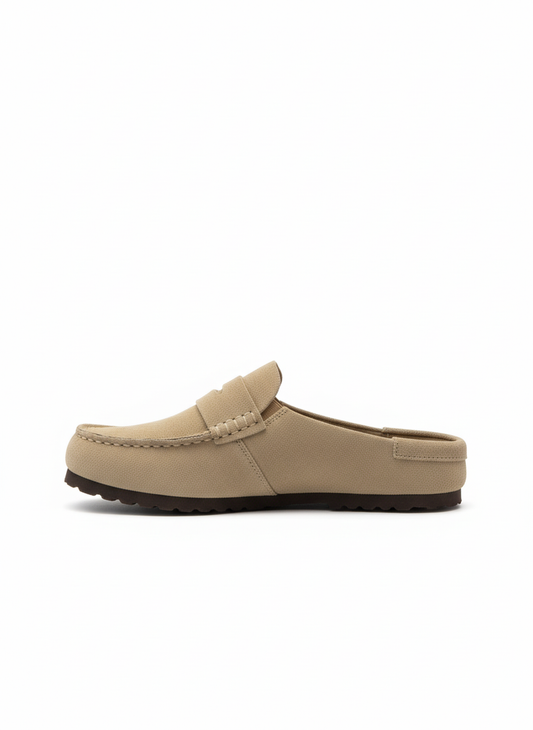 Naples Wrapped Suede Leather Unisex Narrow taupe