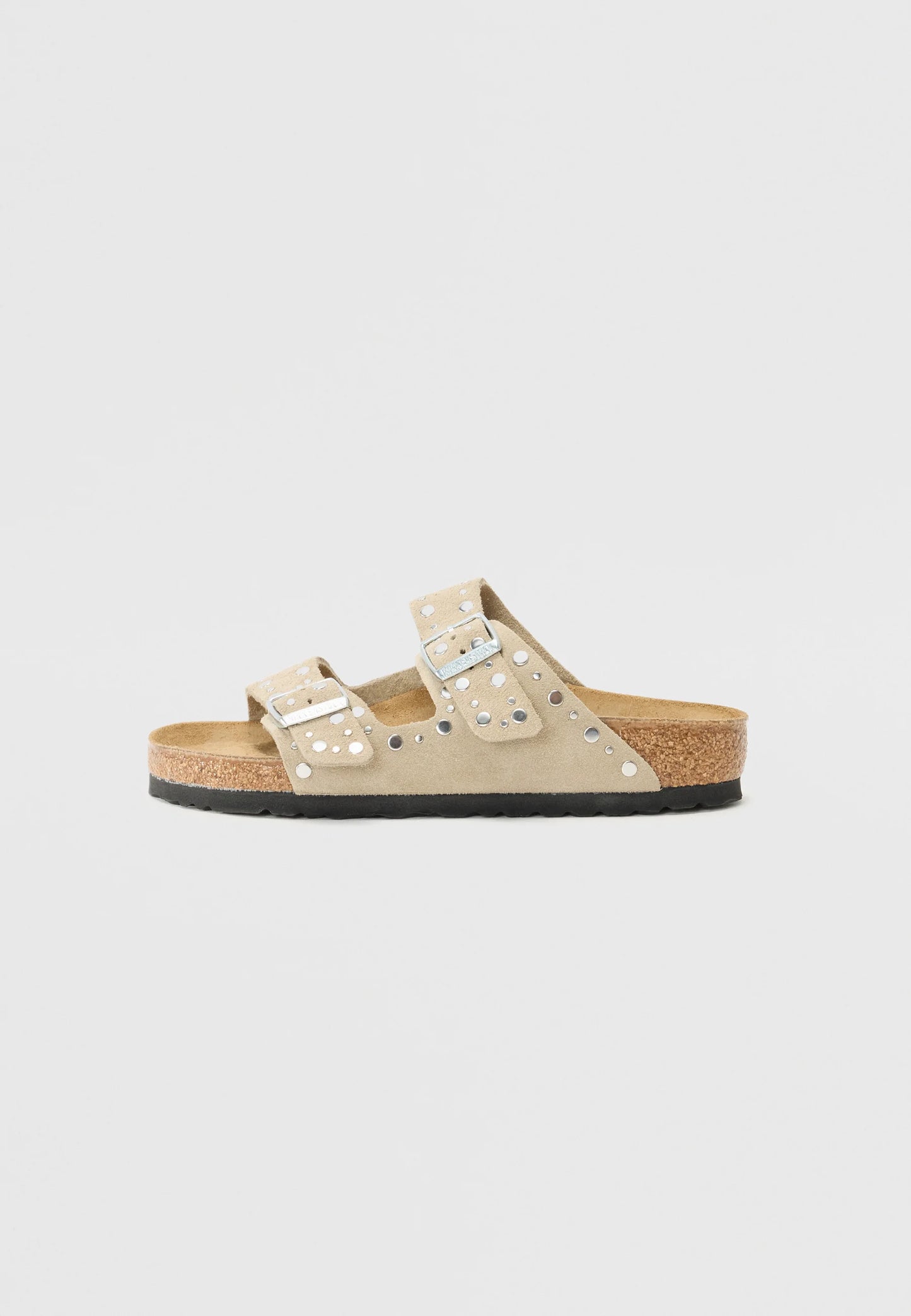 Arizona Rivets Suede Leather Women Narrow taupe | Bildmaterial bereitgestellt von SHOES.PLEASE.