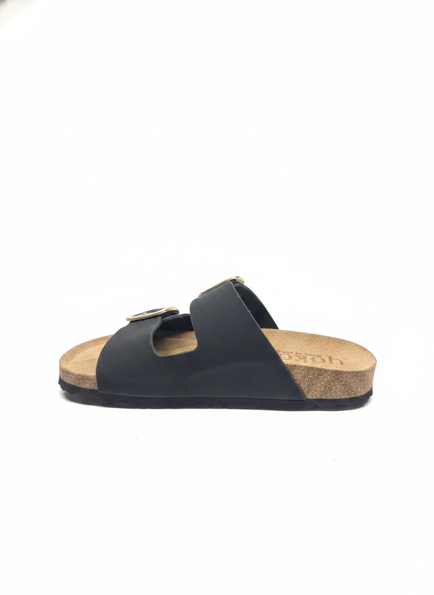 JERBA-700 Sandalia plana NOBUCK negro/vison | Bildmaterial bereitgestellt von SHOES.PLEASE.