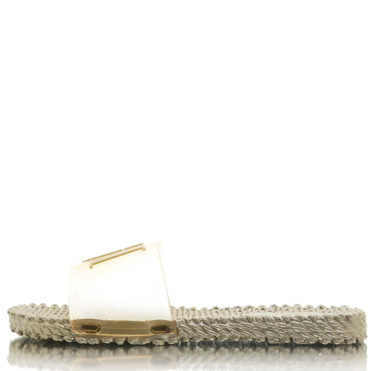 Slip On Flip Flops Cheri platin DEFEKT | Bildmaterial bereitgestellt von SHOES.PLEASE.