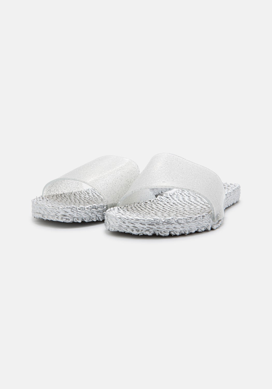 Slip On Flip Flops silver DEFEKT | Bildmaterial bereitgestellt von SHOES.PLEASE.