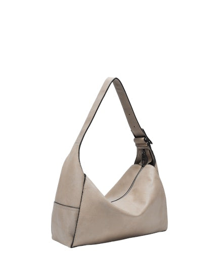 Lou 2 3D Leather Hobo M stone | Bildmaterial bereitgestellt von SHOES.PLEASE.